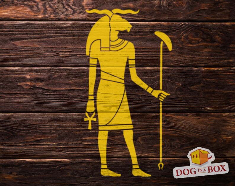 Khnum Stencil: Egyptian God Stencil for Painting on Walls, Wood ...