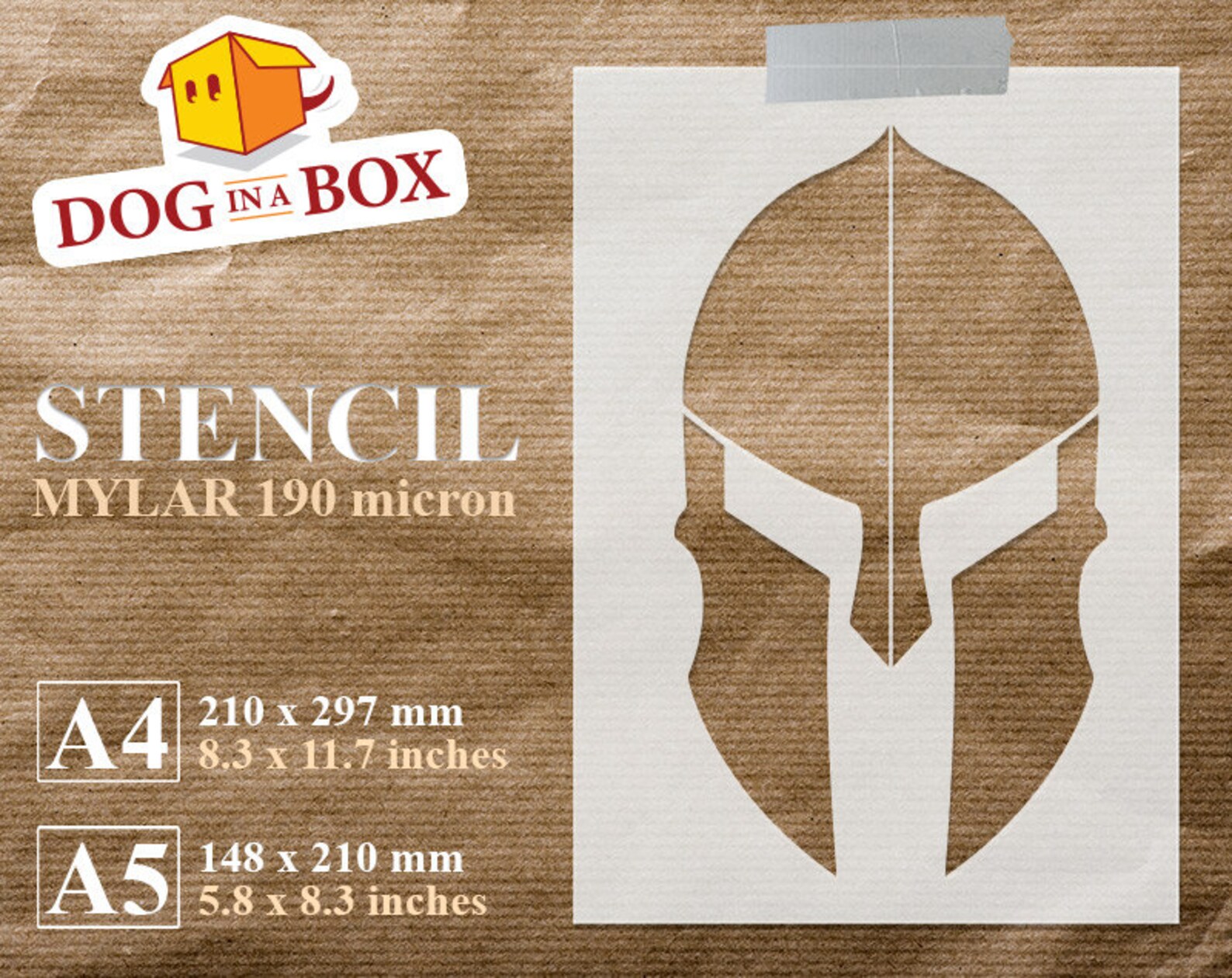 Spartan Helmet Stencil N.2: Reusable Stencil for Painting on Walls ...