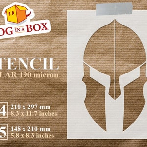Spartan Helmet stencil n.2 - Reusable spartan stencil, warrior stencil, Leonidas, stencil for wall, stencils for Wood Signs and fabrics