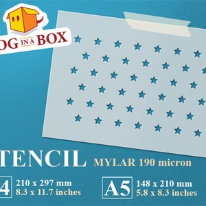 Pattern stencil n.8 - Reusable stars stencil, nursery stencil, starry sky stencil for painting on walls, wood and home decor