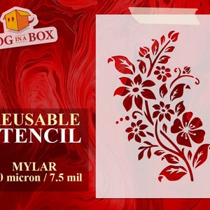 Flowers Stencil  n.6: Reusable Mylar Template for Painting & Decor