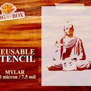 Buddha Stencil n.1: Reusable Mylar for Meditation & Yoga Decor