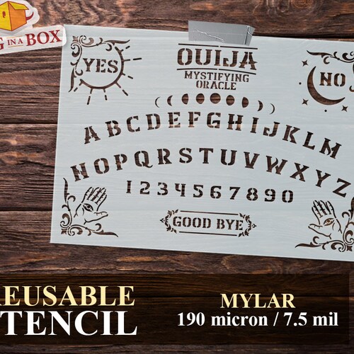Ouija Board Stencil n.1: Reusable Esoteric Stencil for custom boards, body painting