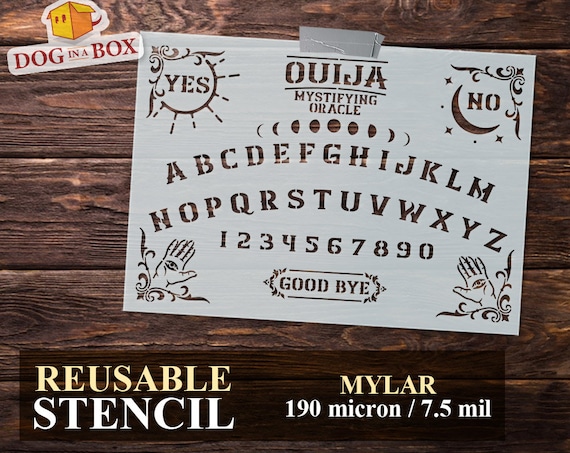 Ouija Board Stencil n.1: Reusable Esoteric Stencil for custom boards, body painting