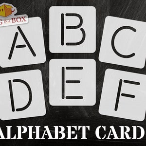 大文字アルファベットステンシル A-Z フォント n.1: 再利用可能なペイント用マイラーステンシル