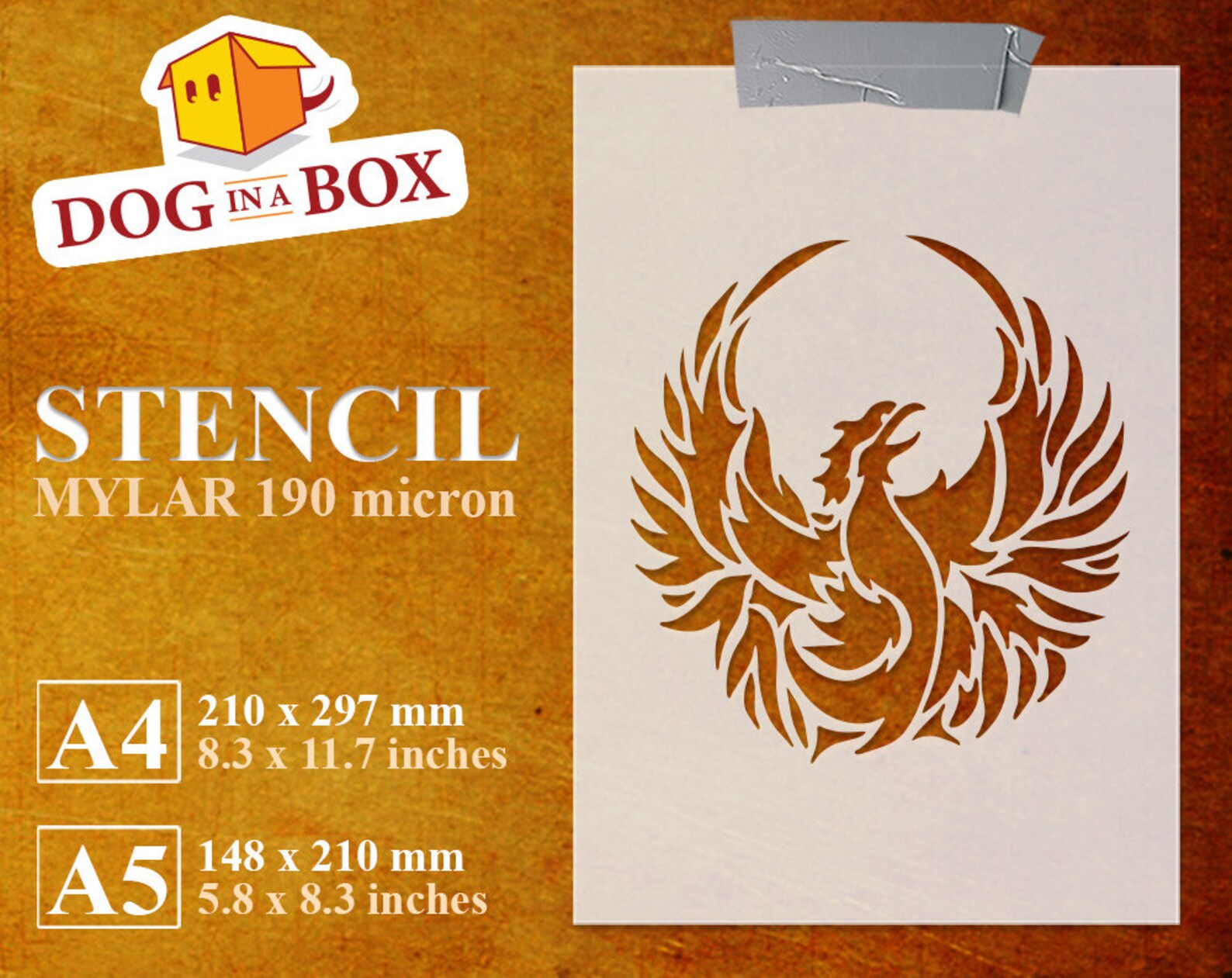 Phoenix Stencil N.3 Reusable Stencil for Wood Signs Fabrics | Etsy