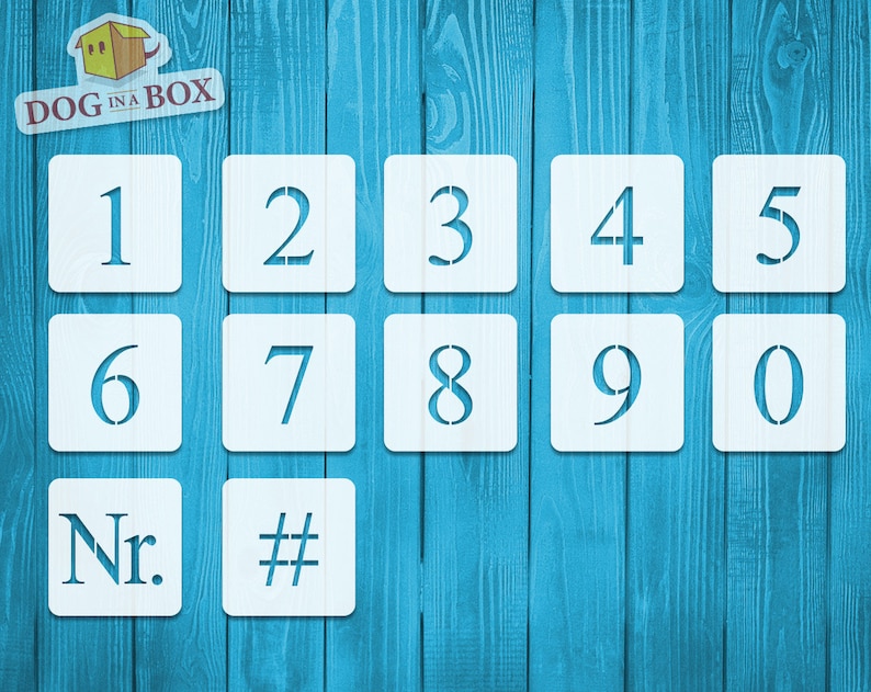 set of 10 individual numbers stencils n12 single numbers etsy