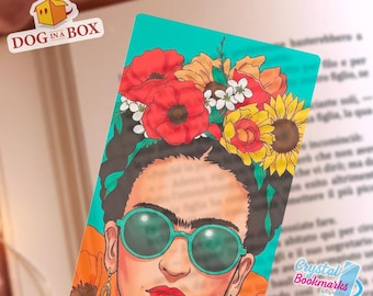 Frida Kahlo bookmark n.1 - Handmade Transparent Bookmark | Stained Glass Effect | Gift for Readers, Students, Teachers | Pop art bookmark