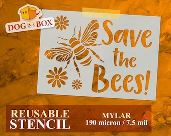 Save the Bees Stencil: Reusable Honeycomb stencil for hive decoration, custom bags, vintage signs, home and furniture decor