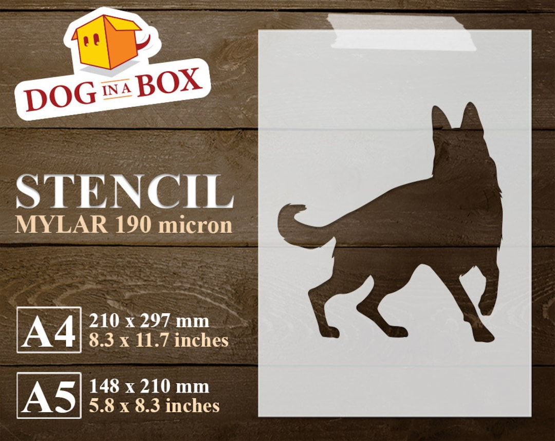 Dog Stencil N.11 Reusable Stencil, German Shepherd Dog, Stencil for