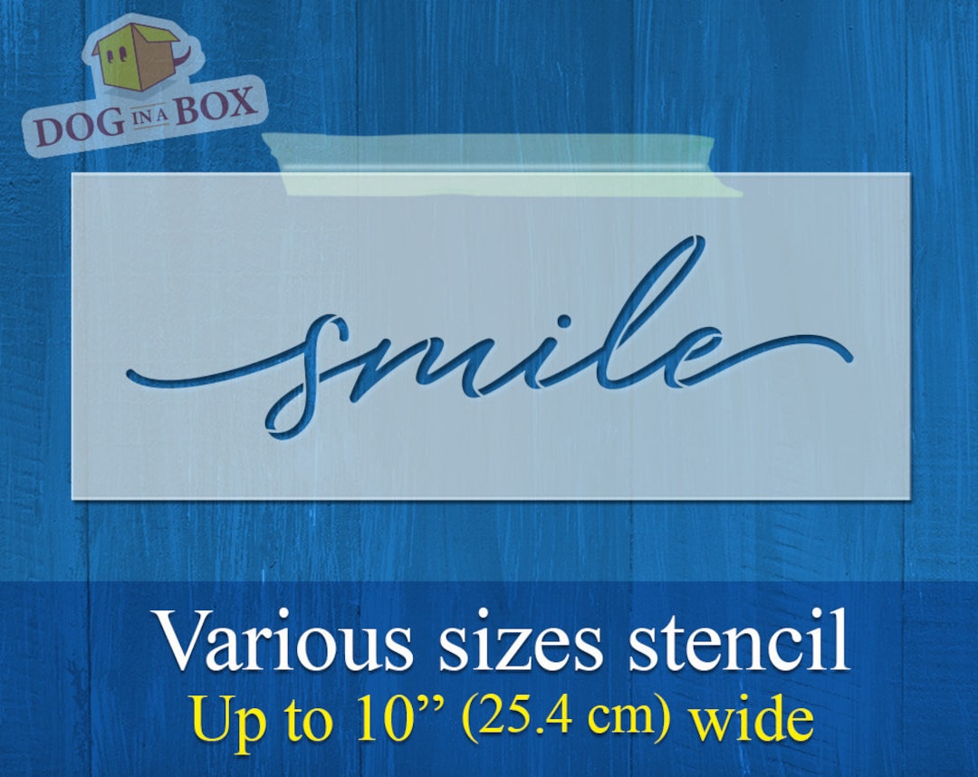 Smile Stencil Reusable Stencil for Wood Signs, Fabrics and Walls