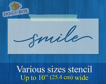 Smile stencil - Reusable stencil for wood signs, fabrics and walls. Motivational stencil. Words stencil for home decor.