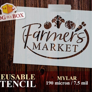 Farmer Market-stencil nr. 1: herbruikbare mylar-stencil om te schilderen