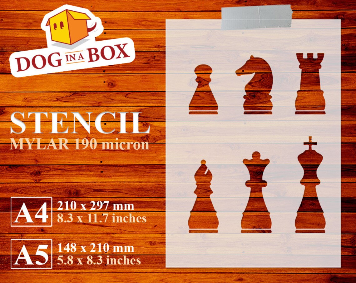Chess Pieces Stencil N.1 Chessboard Stencil Board Games - Etsy
