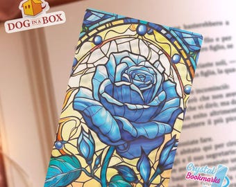 Rose bookmark n.3 - Handmade Transparent Bookmark | Stained Effect | Gift for Readers, Students, Teachers | Flower bookmark