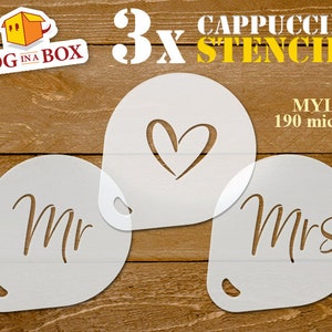 Mr & Mrs Stencils: Cappuccino Coffee Decor (set of 3)