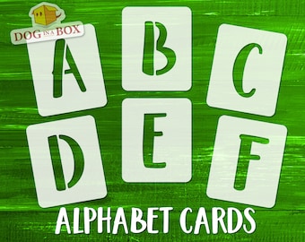 Uppercase Alphabet Stencils font n.15: A-Z Letters stencils for painting on walls, wood, fabrics, home and cake decor