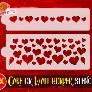 Cake border stencil Love n.2 - Nursery wall border stencil, Nursery stencil, Cake stencil, cake design stencils, stencil for wedding