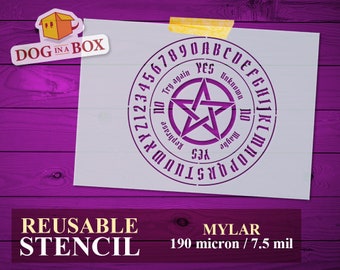 Ouija Board Stencil n.1: Reusable Esoteric stencil for custom Ouija board, pinging on wood and walls, body painting