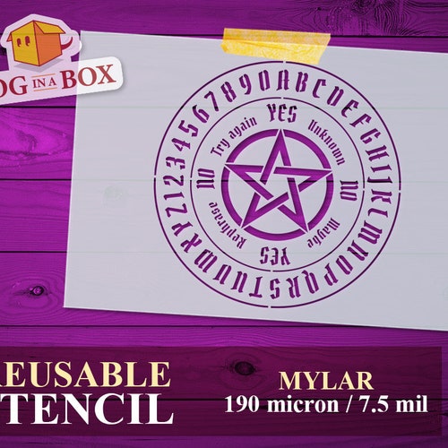 Ouija Board Stencil n.1: Reusable Esoteric stencil for custom Ouija board, pinging on wood and walls, body painting