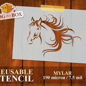Horse stencil n.5 - Reusable mustang stencil, cowboy and country stencils for wood signs, painting on walls, fabrics and wood