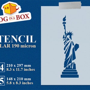Stencil Statua della Libertà n.3 - Stencil New York riutilizzabile per legno, pareti, tessuti. Stencil americano per pittura e decorazione