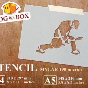 Guitar Player Stencil: Reusable Rock Music Art - Mylar 190 Micron