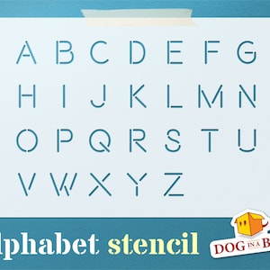 Uppercase Alphabet Stencil font n.1: Reusable Mylar Stencil