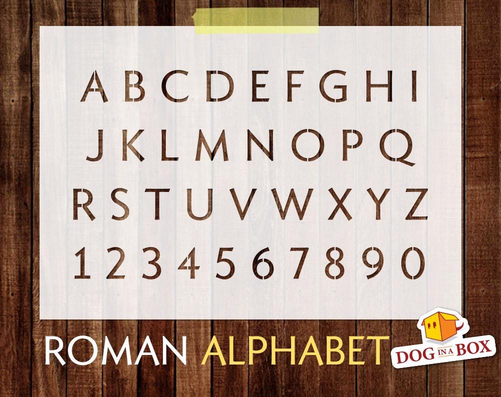 Roman Font Stencil N.1: Reusable Ancient Roman Alphabet Stencil for ...