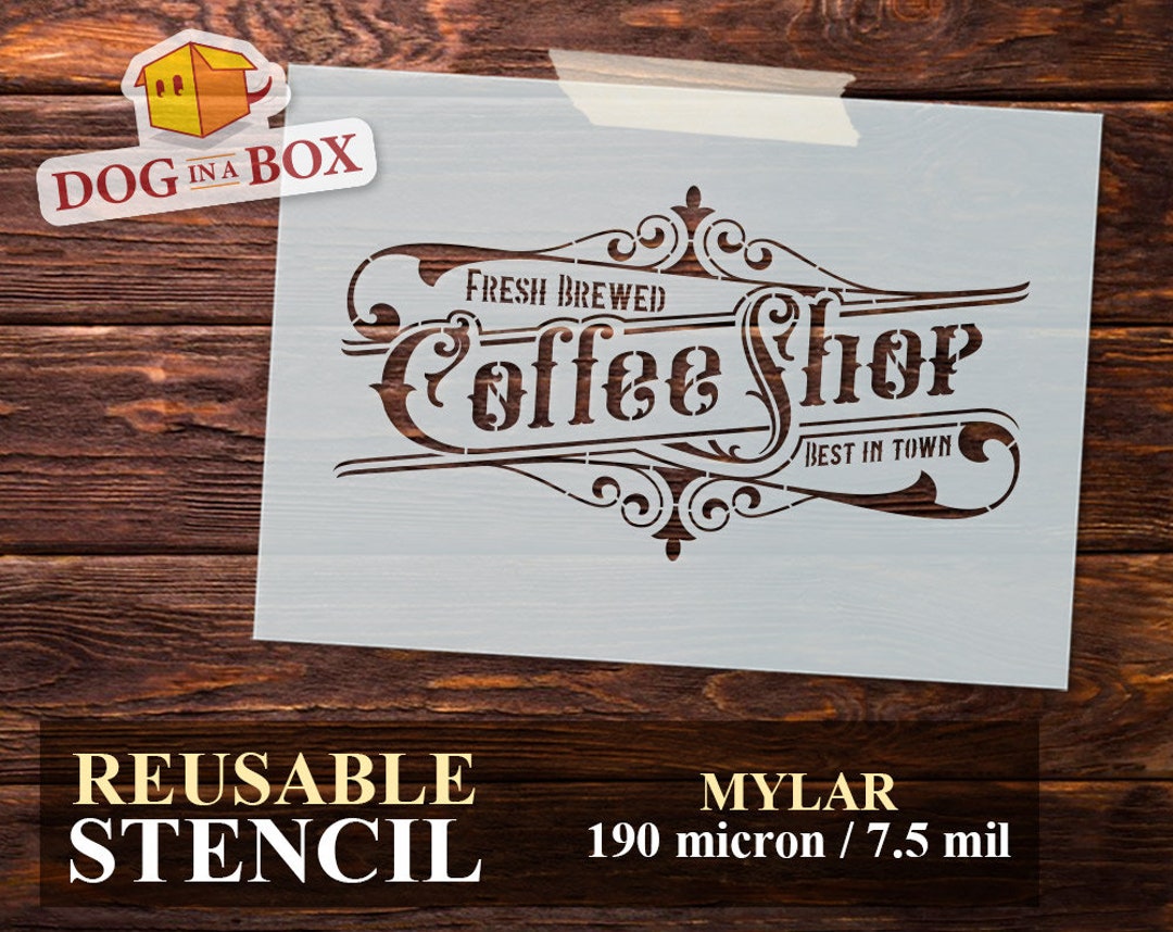 Coffee Yes Please & Thank You Stencil by StudioR12 Craft Cafe DIY Home Decor Paint Coffee Bar Wood Sign Reusable Mylar Template Select Size 9 Inches x