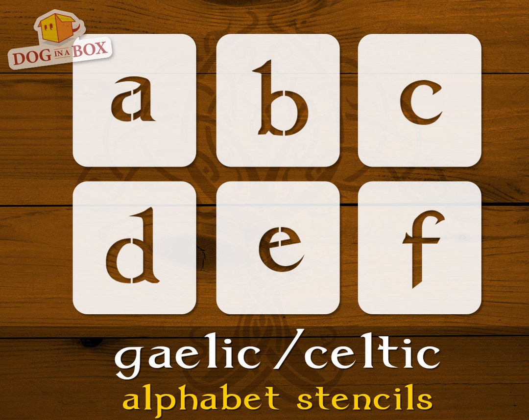 gaelic-celtic-alphabet-stencils-n-3-lowercase-set-of-26-reusable-letters-stencils-reusable-celtic-and-wiccan-alphabet-stencils-etsy