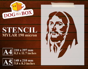 Jesus-stencil nr. 1: herbruikbare christelijke stencil voor muurschildering, meubels en taartdecor