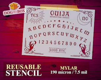 Pochoir pour planche de ouija n.2 : pochoir ésotérique réutilisable pour peindre sur les murs, le bois, les tissus
