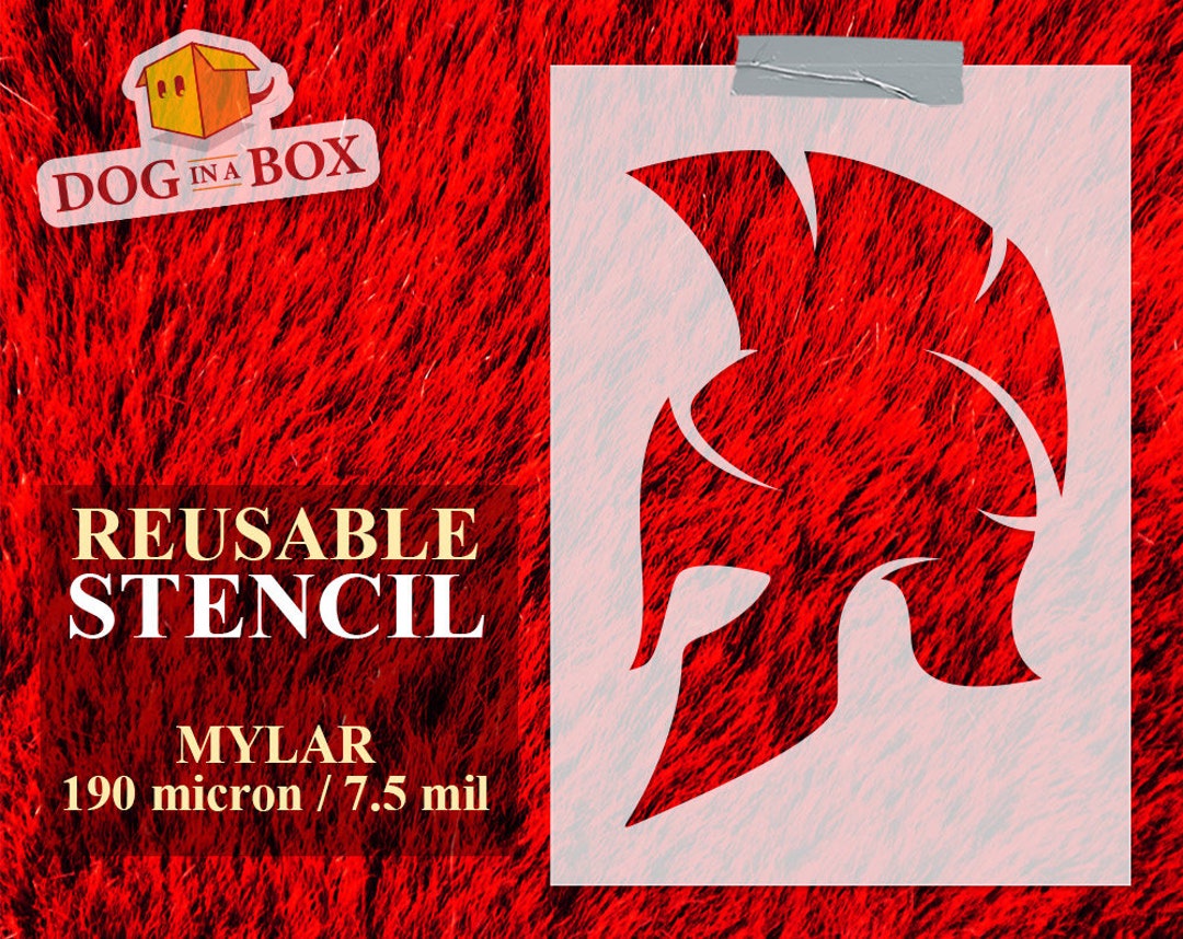 Spartan Helmet Stencil N.6: Reusable Warrior Stencil for Painting on ...