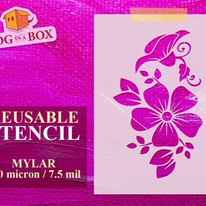Flowers Stencil n.5: Reusable Mylar Template for Painting & Decor