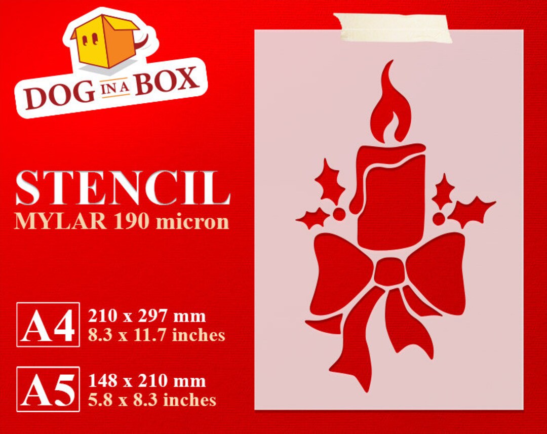 Christmas Candle Stencil N.1 Christmas Stencil Candle Etsy