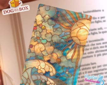 Sun and Sea bookmark n.1 - Art nouveau stained glass effect bookmark