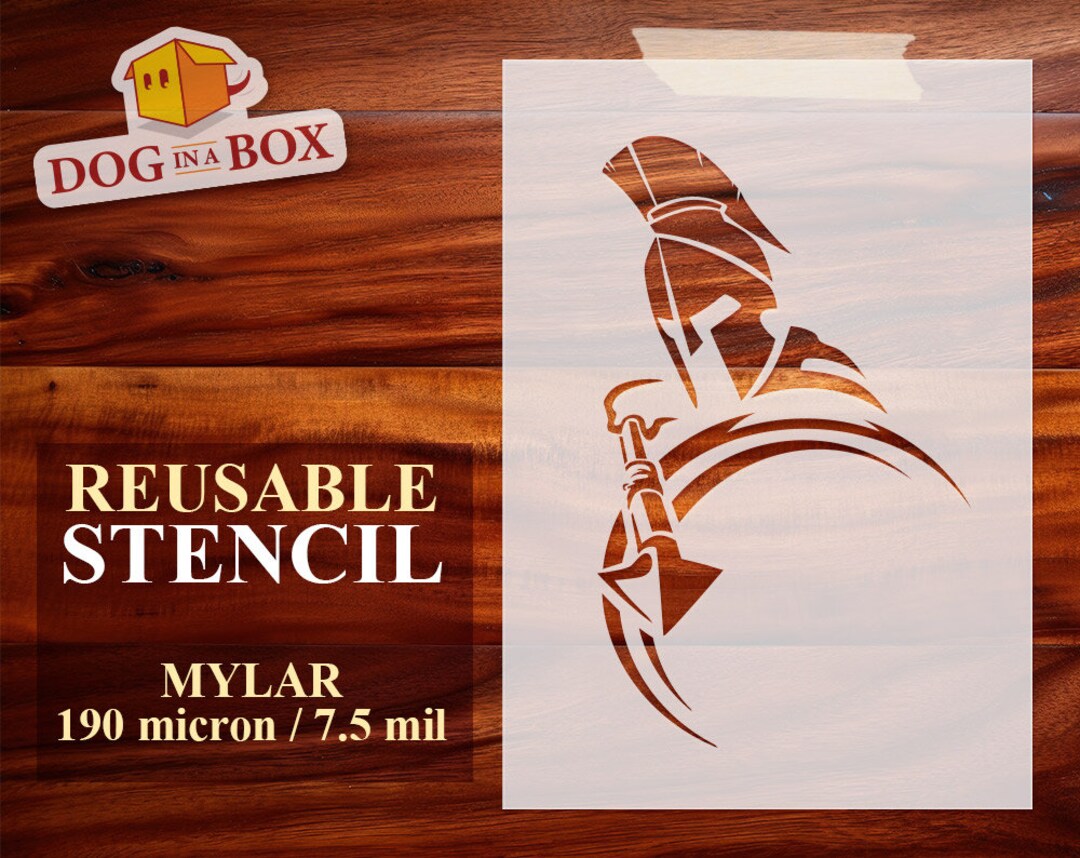 Spartan Warrior Stencil N.3 - Reusable Spartan Stencil, Warrior Stencil ...