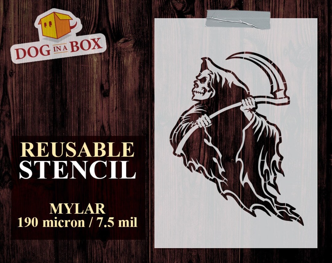 Grim Reaper Stencil N.3 - Reusable Death Stencil for Wood Signs, Walls ...