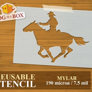 Cowboy stencil n.3 - Stencil Western riutilizzabile per country club, decorazioni per la casa e cartelli in legno. Stencil riutilizzabile per decorazioni a tema western