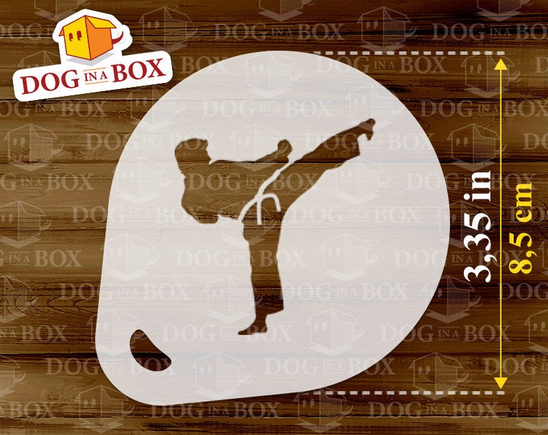 coffee stencils karate stencil set of 3 cappuccino stencil cookie stencils kung fu stencil Martial Art stencils face painting stencils