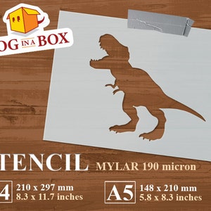T-Rex Stencil n.1: Reusable Jurassic Dinosaur Stencil for Nursery Decor