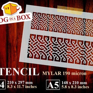 Celtic Knots pattern n.4, celtic stencil, pattern stencil, geometric stencil, stencil for wood, stencil for painting, border stencil