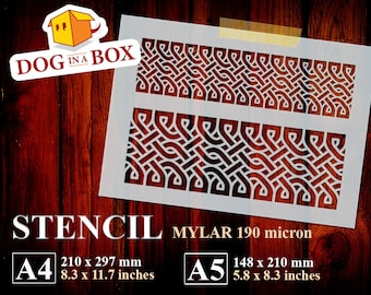 Celtic Knot Stencil n.4: Geometric Border Pattern for Painting
