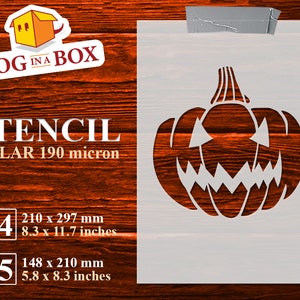 Herbruikbare Halloween-pompoenstencil nr. 5: muur- en houtdecor