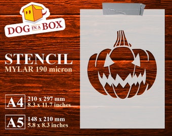 Pumpkin Stencil n.5: reusable stencil for halloween decorations on wall, wood, fabrics, cakes
