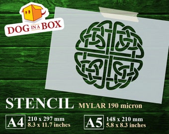 Celtic Knot Stencil n.1: Reusable Norse/Viking stencil for furniture decor, wall and wood painting