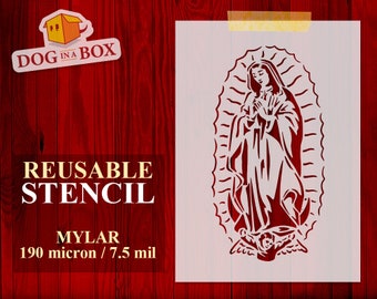 Our Lady of Guadalupe Stencil: Reusable Virgin Mary stencil for painting on wall, wood signs, home and furniture decor