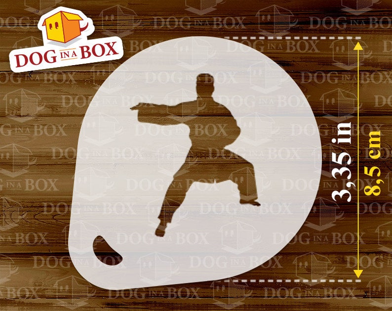 coffee stencils karate stencil set of 3 cappuccino stencil cookie stencils kung fu stencil Martial Art stencils face painting stencils