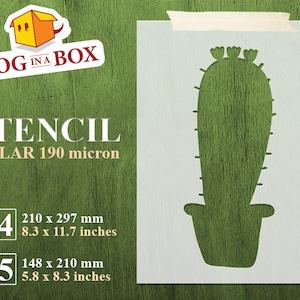 Stencil cactus n.2 - Stencil succulente riutilizzabile, stencil per piante domestiche, decorazioni per la casa, deserto, stencil per la pittura, stencil per piante e alberi